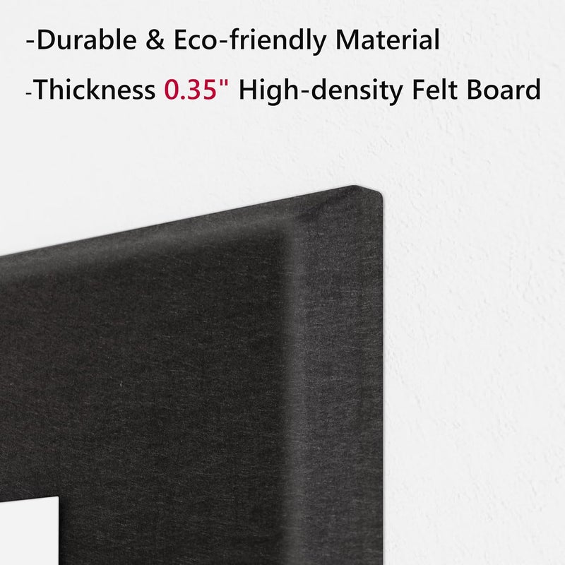 Neatsure Large Cork Board for Wall, Black Felt Bulletin Board with Pushpins, 36" x 24" 6 Panels Wall Tiles, Tack Push Pin Boards for Office - Image 4